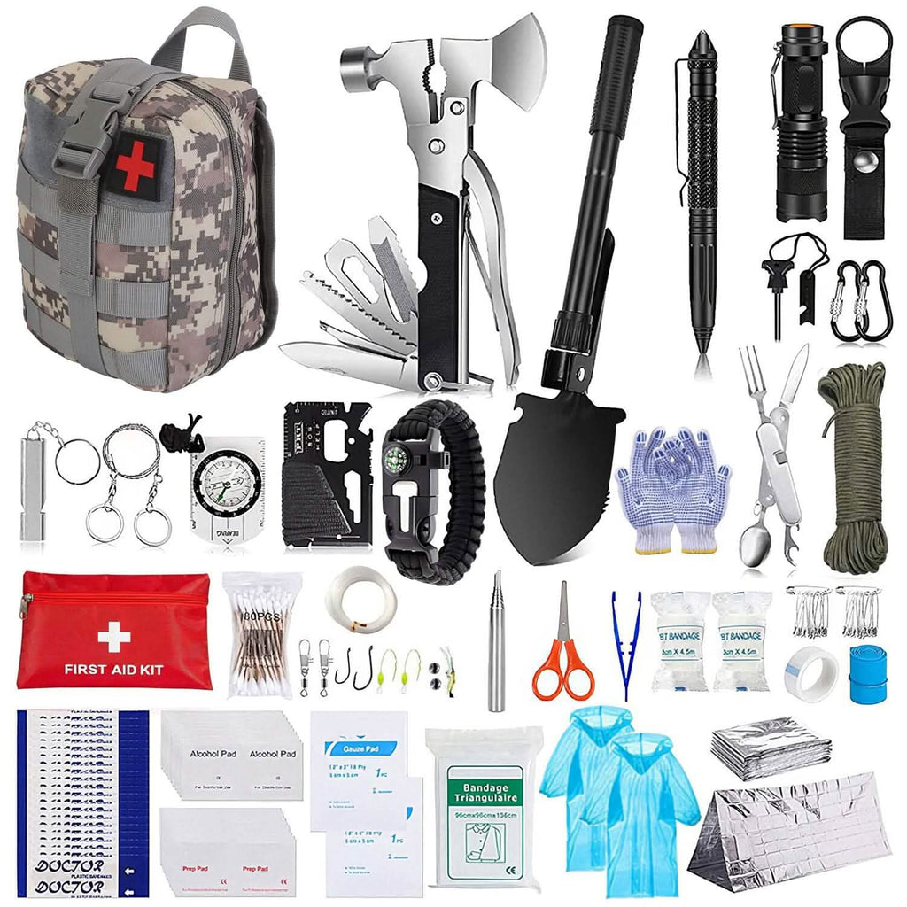 125-Piece Emergency Survival Kit – Tactical Outdoor Gear with First Aid Set