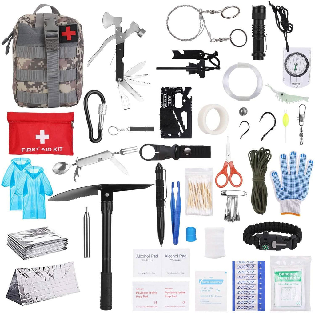 125-Piece Emergency Survival Kit – Tactical Outdoor Gear with First Aid Set
