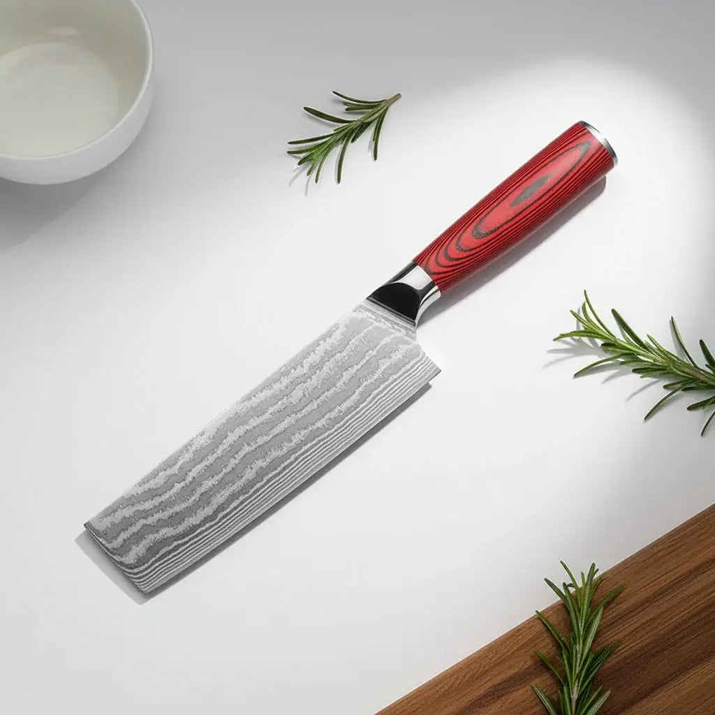 67-Layer Damascus Nakiri Knife – G10 Handle