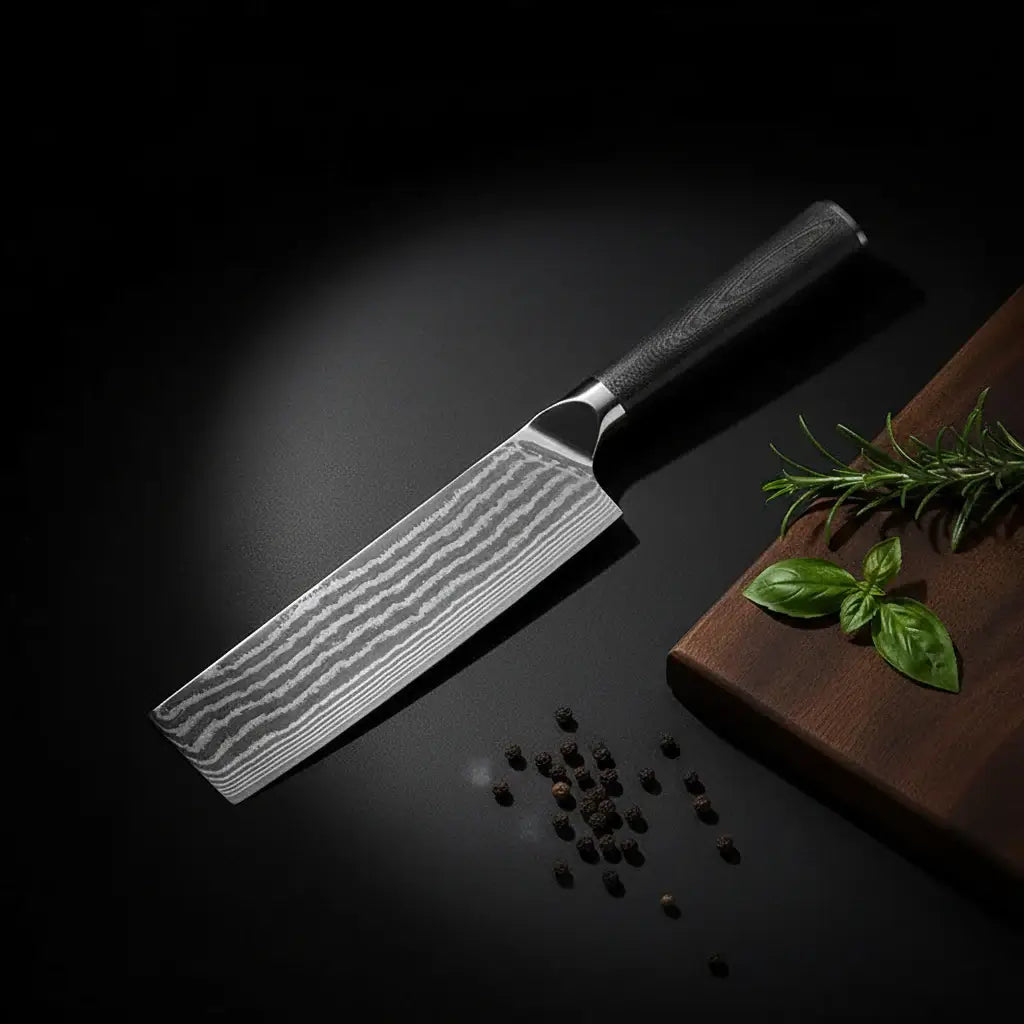 67-Layer Damascus Nakiri Knife – G10 Handle