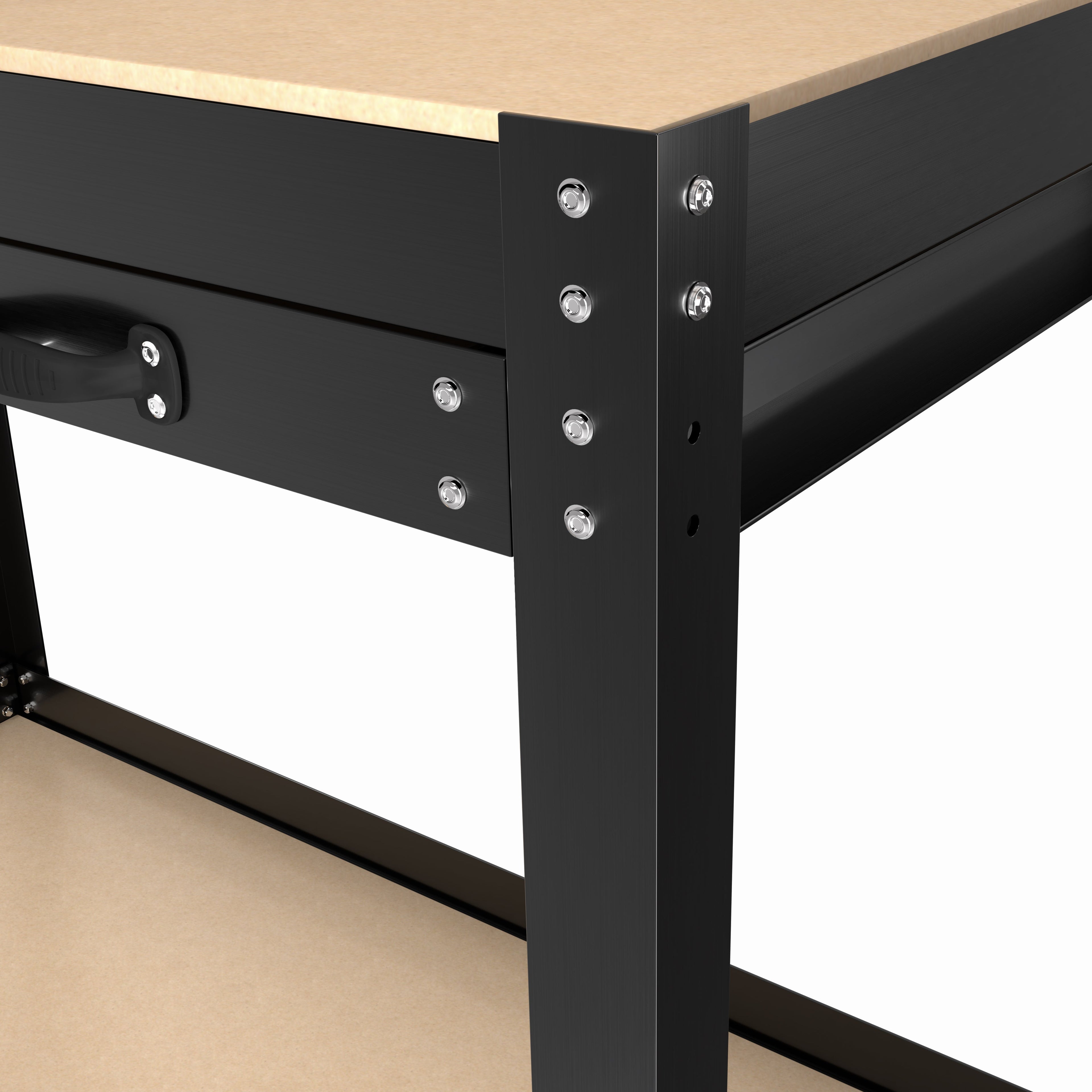 63" Workshop Tool Cabinet & Workbench | Drawers & Pegboard Storage