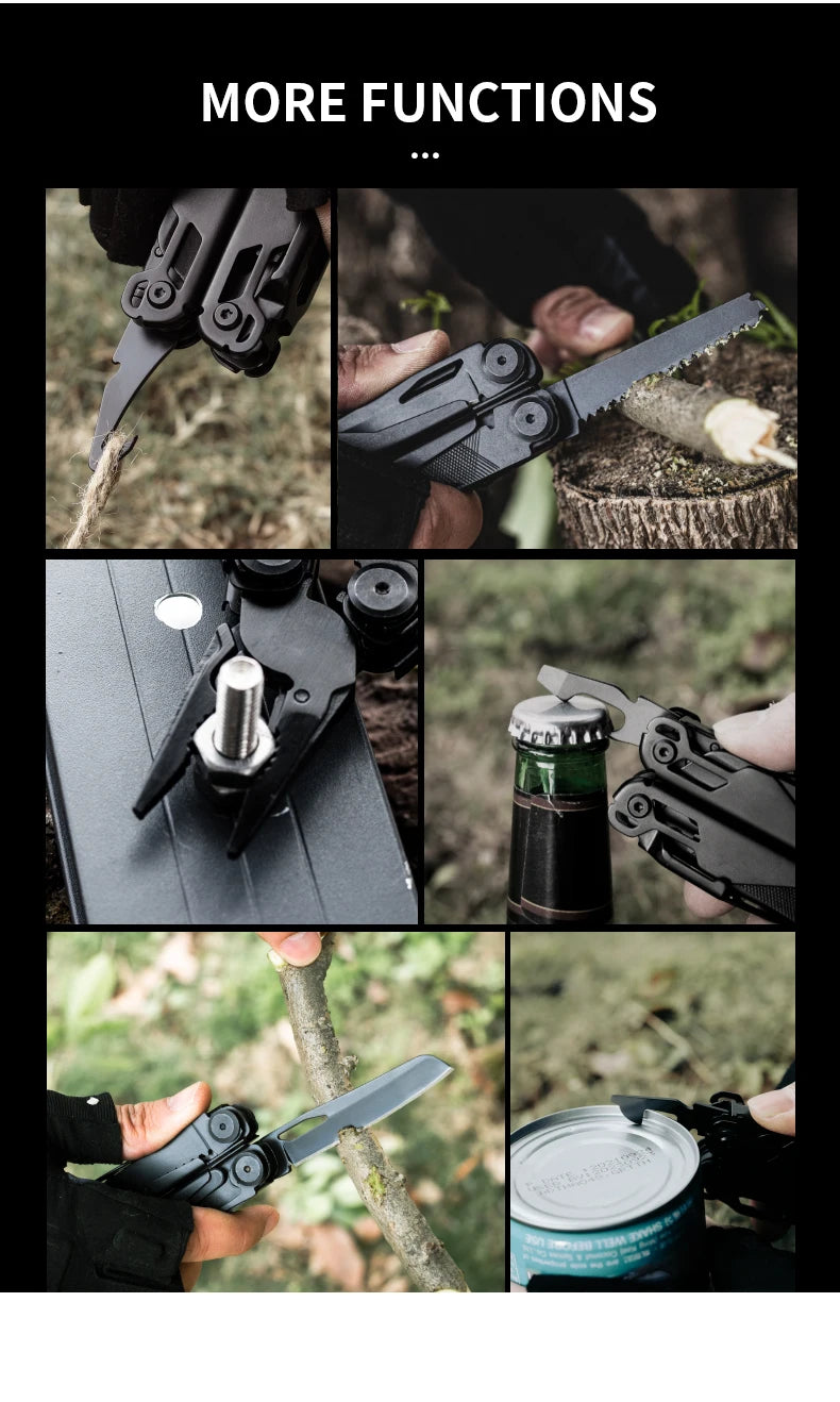 15-in-1 Stainless Steel Multi-Tool Pliers | Foldable Pocket Tool for Camping & EDC