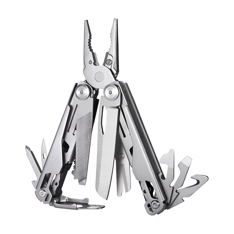 15-in-1 Stainless Steel Multi-Tool Pliers | Foldable Pocket Tool for Camping & EDC