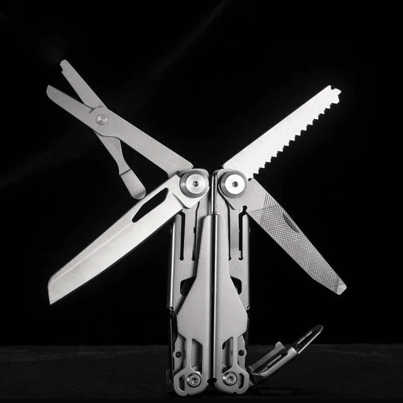 15-in-1 Stainless Steel Multi-Tool Pliers | Foldable Pocket Tool for Camping & EDC