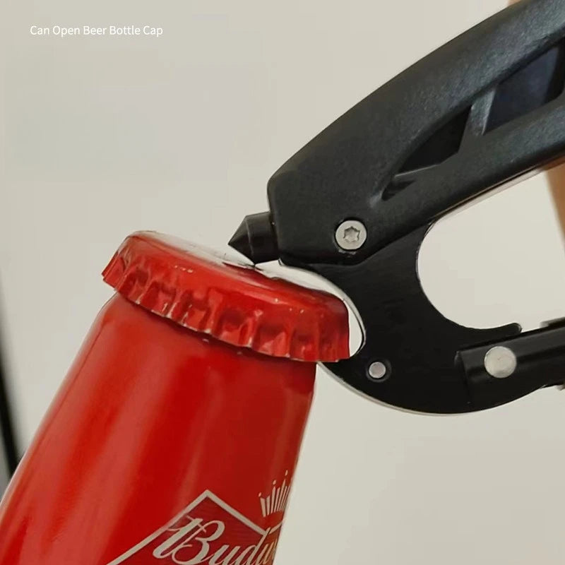 5-in-1 Stainless Steel Multi-Tool with Carabiner | Portable Outdoor EDC