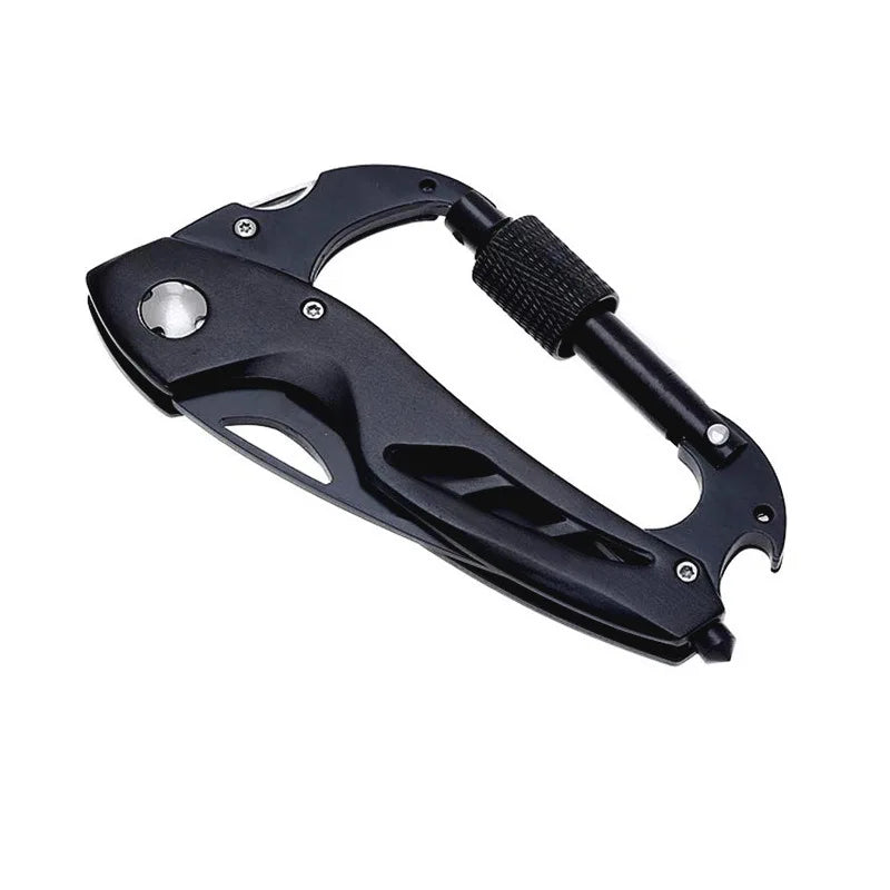 5-in-1 Stainless Steel Multi-Tool with Carabiner | Portable Outdoor EDC