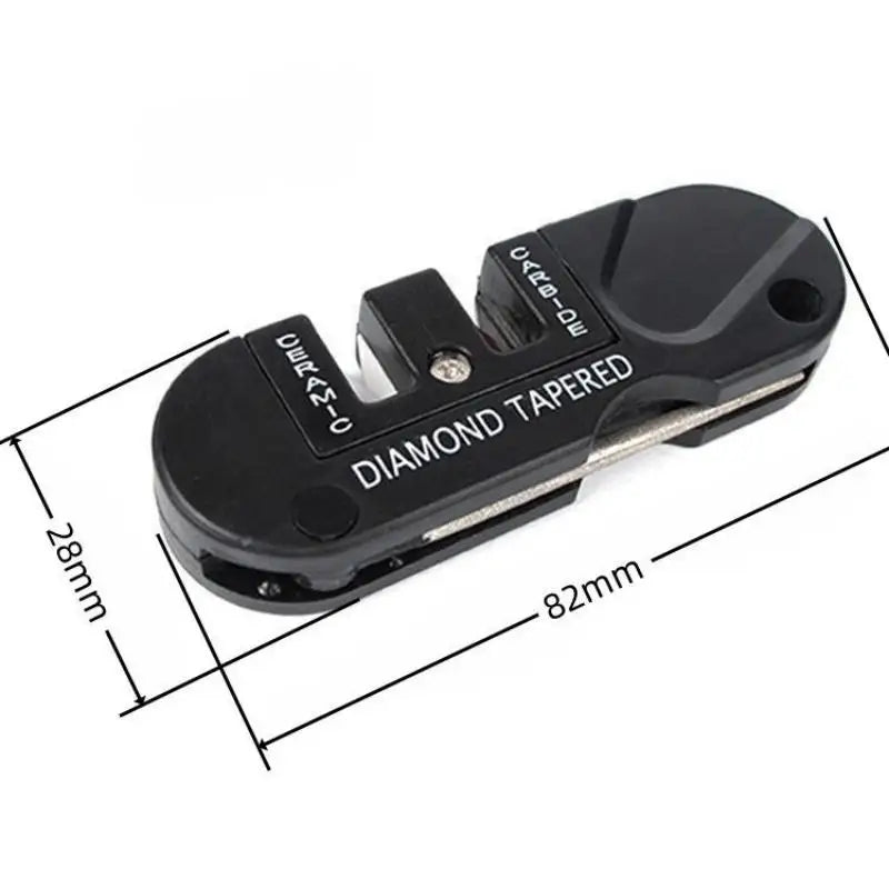 4-in-1 Portable Knife Sharpener | Tungsten, Ceramic & Carbide for Camping