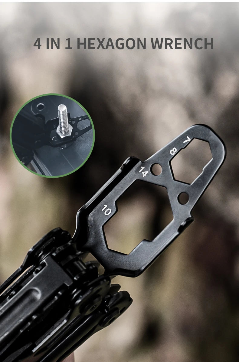 15-in-1 Stainless Steel Multi-Tool Pliers | Foldable Pocket Tool for Camping & EDC