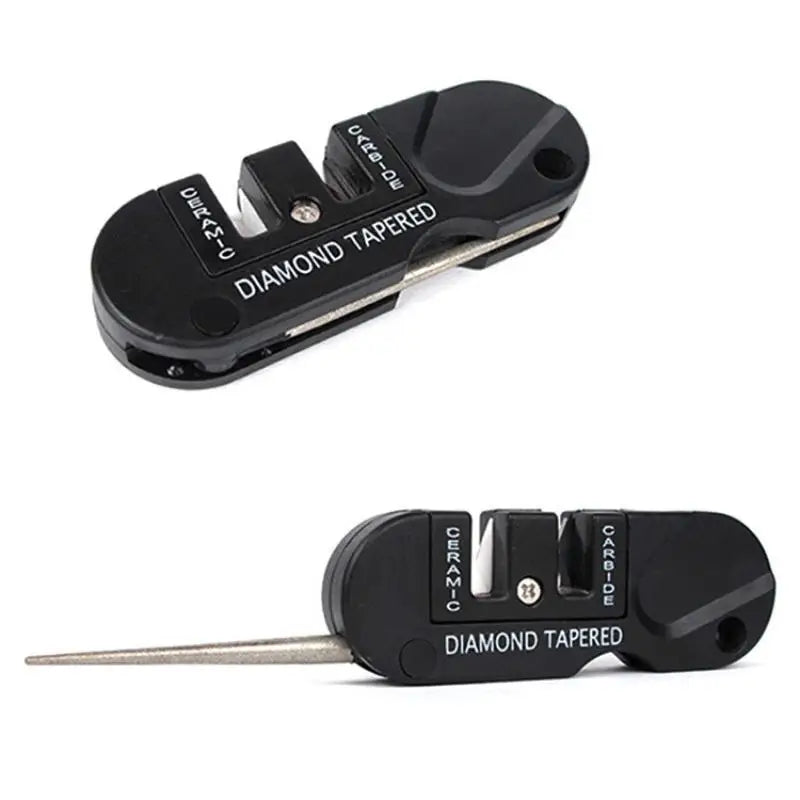 4-in-1 Portable Knife Sharpener | Tungsten, Ceramic & Carbide for Camping