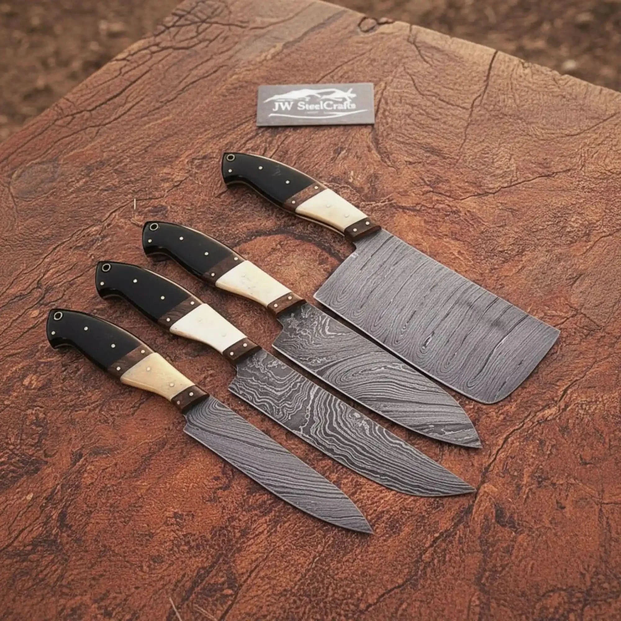 4-Piece Damascus Kitchen Knife Set