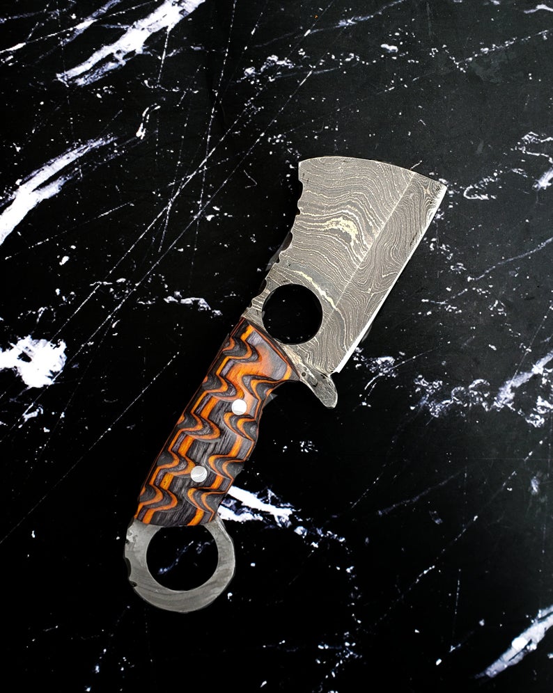 Damascus Steel EDC Mini Cleaver