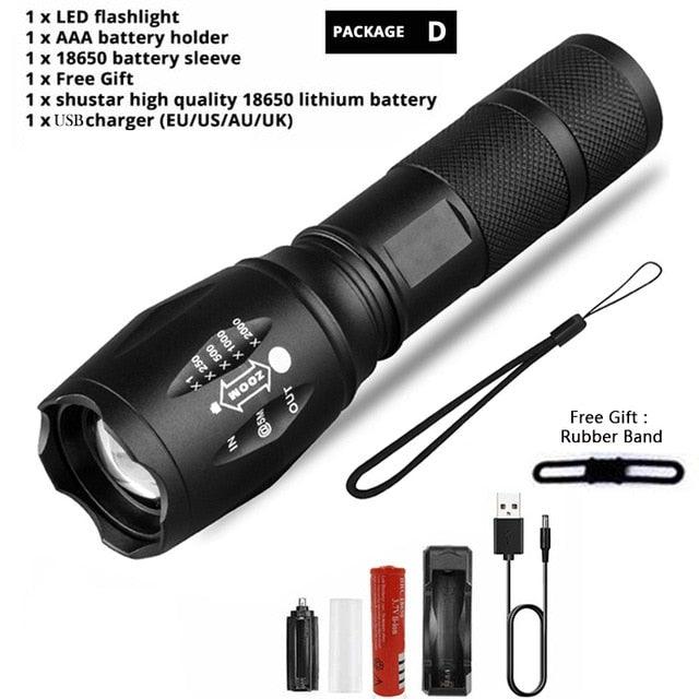 Z45 Tactical LED Flashlight – Ultra Bright, Waterproof & Zoomable