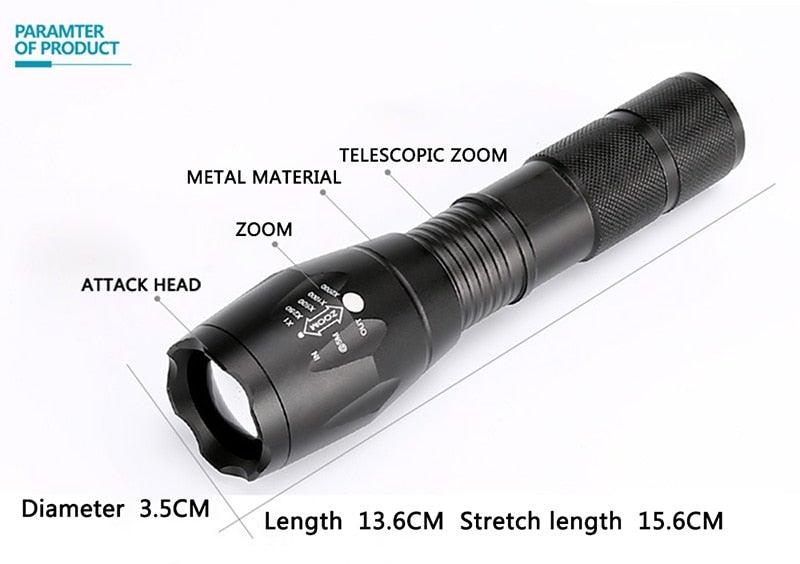 Z45 Tactical LED Flashlight – Ultra Bright, Waterproof & Zoomable